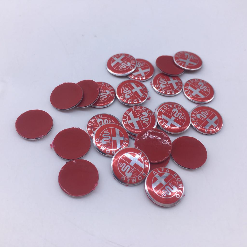 For Alfa Romeo 2026 Hot Sticker 10pcs 11mm 14mm 15mm Car Key new Black green gold red silver clover Emblem Stickers ForAlfa Rome