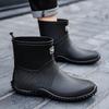 Men's Waterproof Non-slip Rain Boots - Durable, Eco-friendly PVC Ankle Overshoes for Outdoor Commuting