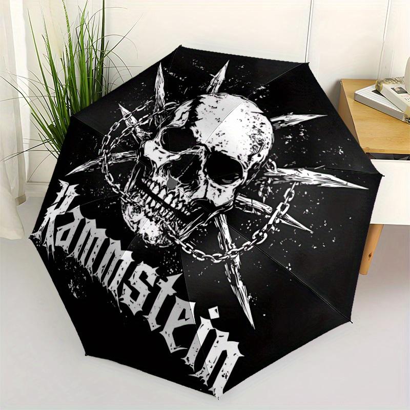 1pc Rammstein Automatic Open/close, Portable Folding Umbrella for Women & Men,Compact Parasol,, Durable Frame yy250809203