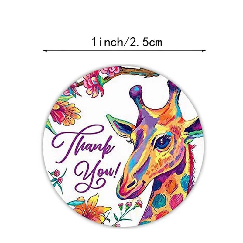 

500 шт./рулон Круглые цветочные наклейки с надписью «Спасибо» Скрапбукинг для этикеток с печатью для упаковки Индивидуальные наклейки для украшения Детские канцелярские принадлежности 1