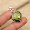 Green Amethyst Gemstone 925 Sterling Silver Handmade Pendant Jewelry Beauteous Gift For Her