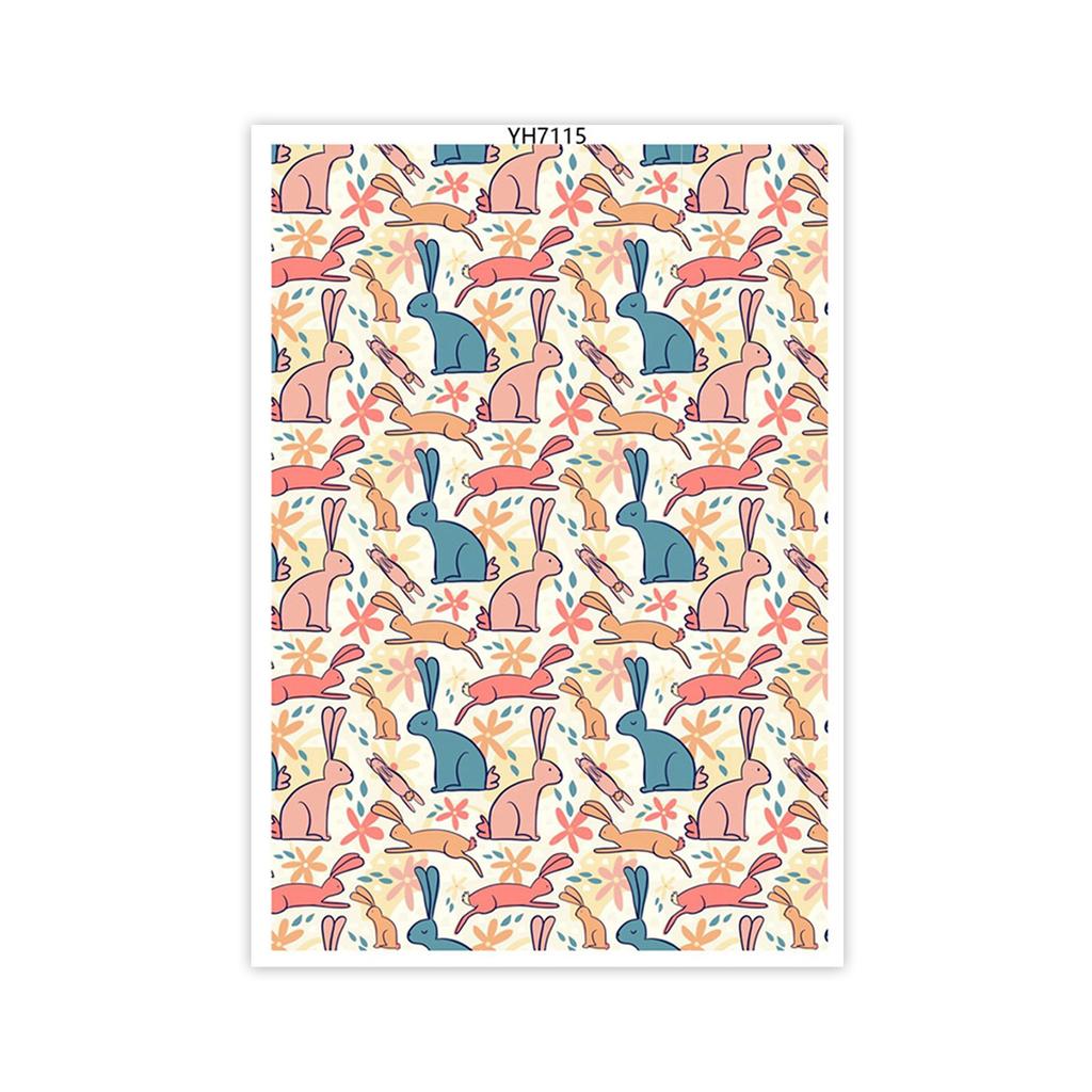 Water Soluble Clay Transfer Sheets Easters Rabbits Colored Eggs Transfer Paper Earrings Making Tool for Jewelry Making