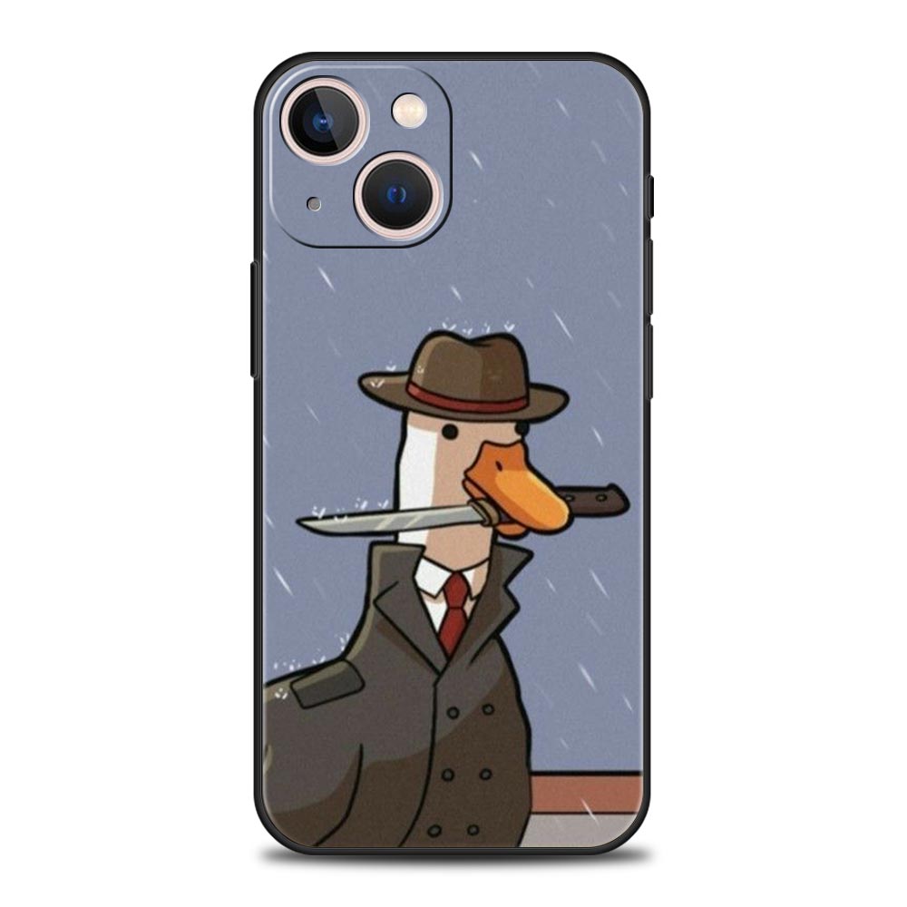 Luxus-Telefon-Kasten für iPhone 15 14 11 Pro Max 13 12 XS X XR SE3 7 8 Plus Stoßfest Cartoon süße Gans Ente Spiel Abdeckung