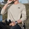 JEEP SPIRIT Men's 220G Pure Cotton Loose Fit Long Sleeve T-Shirt