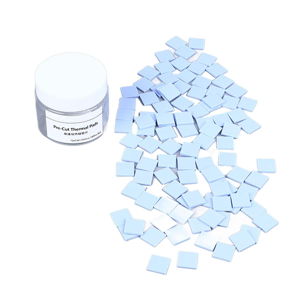 100Pcs Thermal Conductive Pad Silicone Thermal Sheet for IC Chipset LED IC SMD DIP Blue