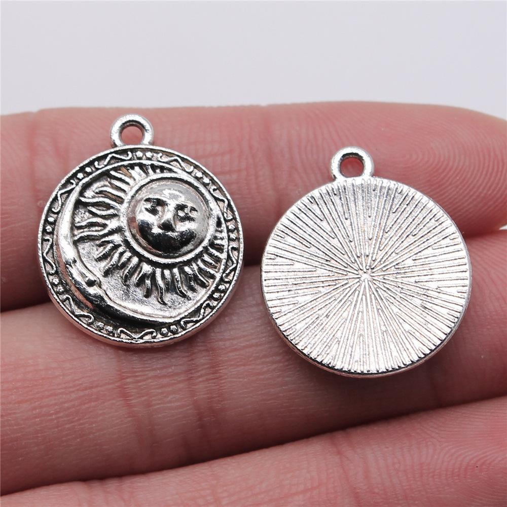 10pcs Charms Moon Antique Silver Color Moon Charms Pendants For Bracelets Moon And Star Charms Wholesale