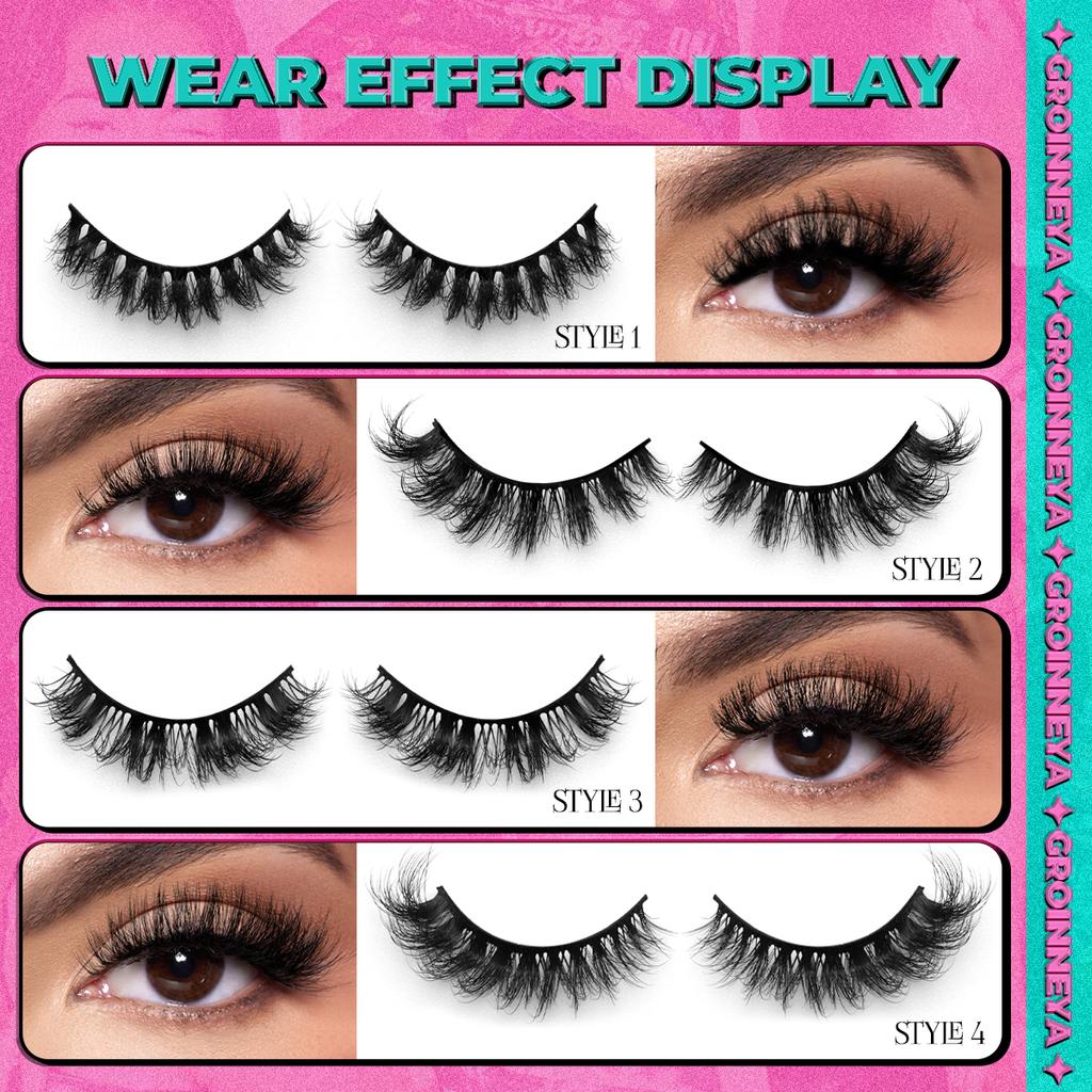 Lashes 3D Faux Mink Lashes Natural False Eyelashes Dramatic Fluffy Soft Volume Lashes Eyelash Extension Makeup