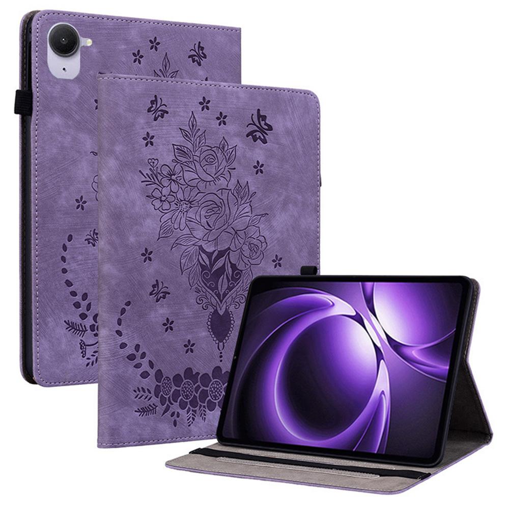 Für Xiaomi Redmi K Pad Hülle Kartenhalter Kratzfest Lederhülle Rosenblumen-Prägung