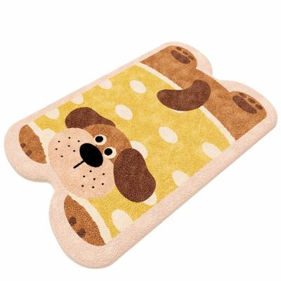 Material Bathroom Floor Mat Cartoon Design Thickened Toilet Carpet Irregular Shaped Non-Slip Bathroom Rug Bathroom Use