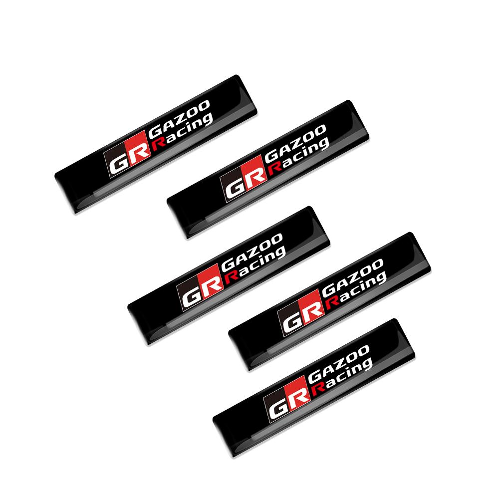 2/5/10PCS Car Interior Exterior Decoration Epoxy Sticker for Toyota GR GRZOO RACING Highlan Camry Yaris Rav4 Prado C-HR Avensis