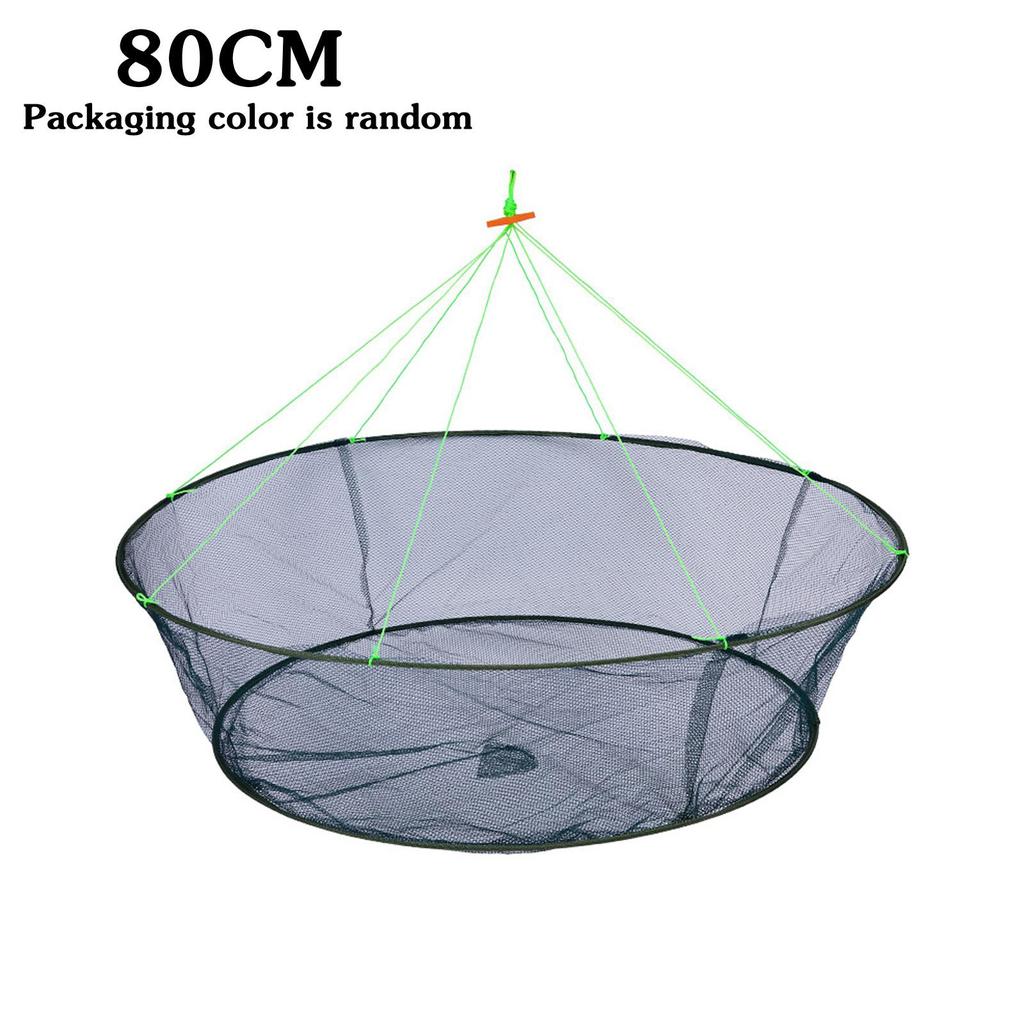 S/L Size Foldable Fishing Net, Portable Crawfish Shrimp Crab Net & Basket Fish Nylon Net Trap For Freshwater & Saltwater Fishing
