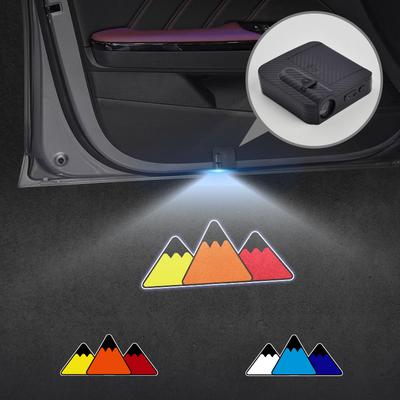For Snow Mountain Emblem Prado Hilux Tacoma Tundra Car Door Light Welcome Lamp Wireless Projector Auto Decoration