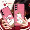 Flower Love Pink Cute Rabbit Phone Case For Samsung Galaxy S22 S21 S20 Fe Ultra S10 S9 S8 Plus S10e Note 20ultra 10plus Shell
