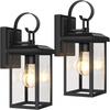 BesLowe 2-Pack Outdoor Wall Light Fixtures, Modern Porch Sconces, Black
