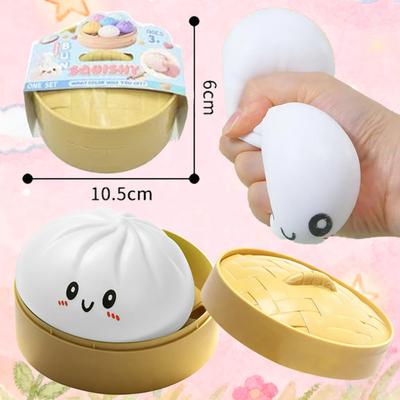 10cm Dumpling Sensory Squeeze Toy Steamer Basket For Realistic Play And Stress Relief Decompression Dough Gift Wholesale
