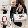 Bow Polka Dot Handbag Large Capacity Waterproof Crossbody Bag Single Shoulder Korean Style Small Square Bag Sweet Tote Bag