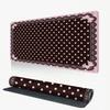 Pink Black Lace Polka Dot Large Gaming Mouse Pad XXL Extended Desk Mat Coquette Decor