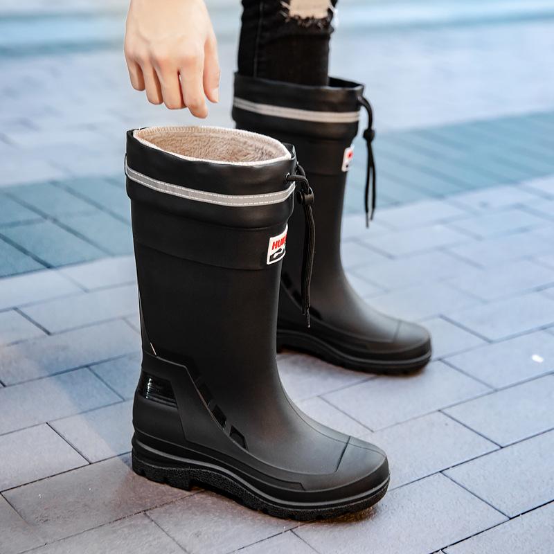 High-end Rain Shoes Men's Closed Rainproof Waterproof Shoes High Rain Boots Takeaway Rider Special Rubber Shoes Fishing Shoes