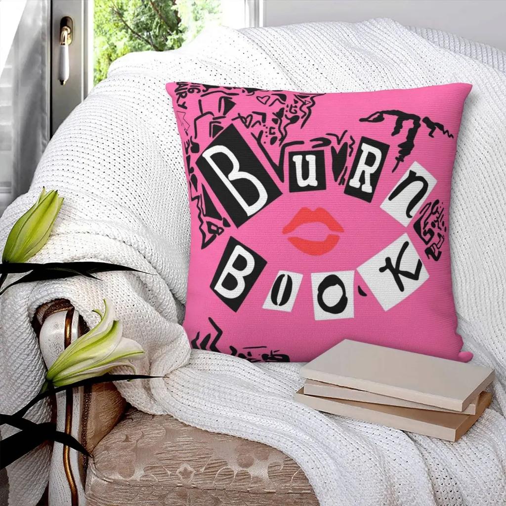Burn Book Mean Girls Pillowcase Polyester Linen Velvet Pattern Zip Decor Sofa Cushion Cover