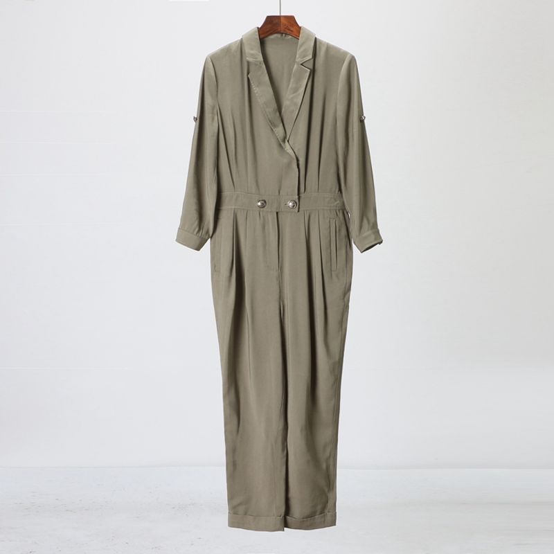 

[Дай] Европейский, американский и французский стиль Классовый бренд Женская одежда Весна Длинный рукав V-образный вырез Модный универсальный комбинезон 4g943 Green M/165/88A