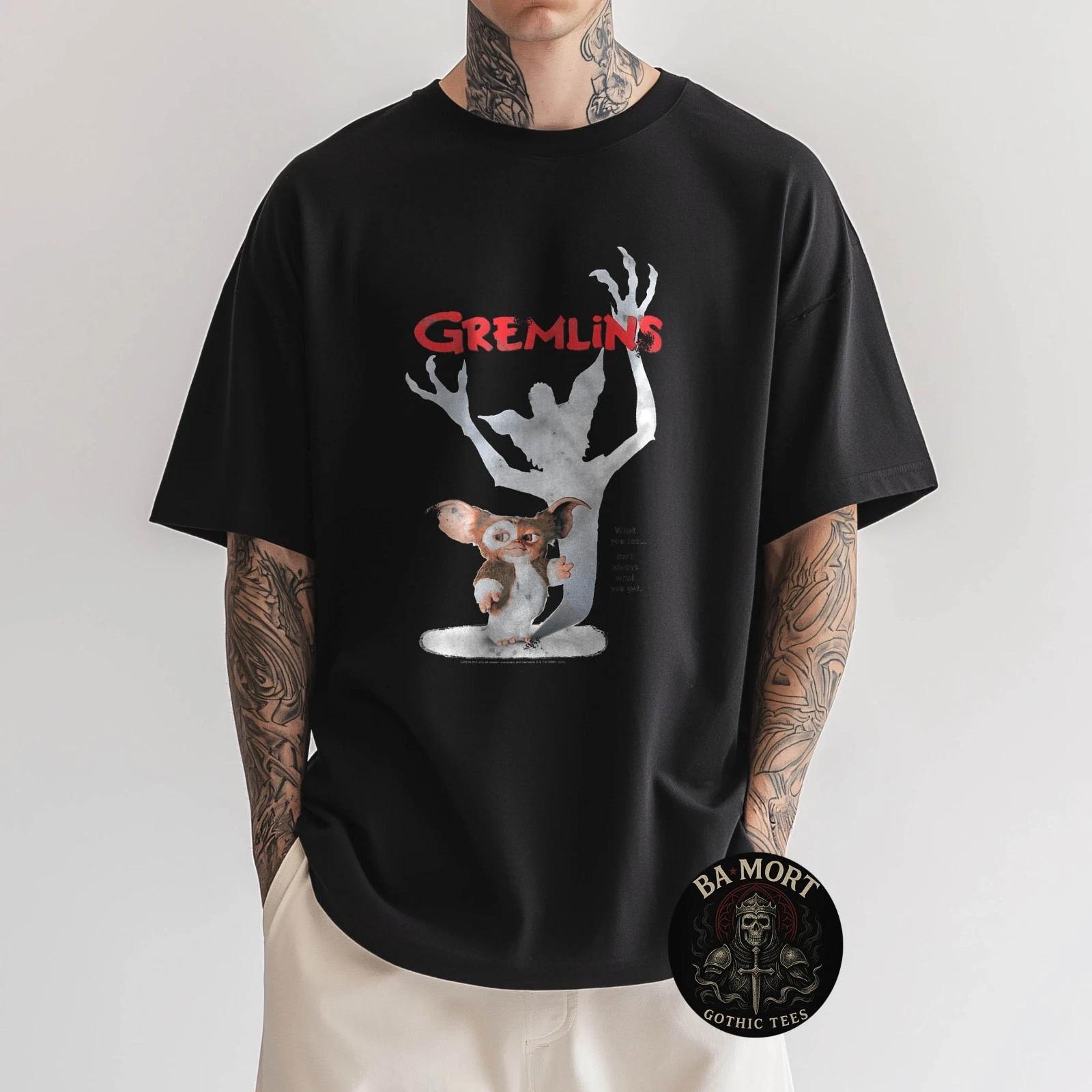 Gremlins Classic Movie Poster Gizmo Shadow Funny 80 S Movie T-Shirt L