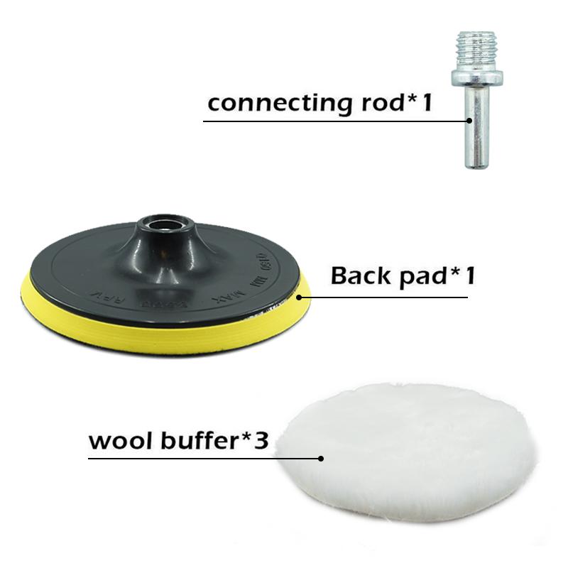 6PCS 3/4/5/6/7 inch Polishing Kit Polishing Pad Car Waxing Sponge Disk Wool Wheel Auto Paint Care Polisher Pads Car Gadget