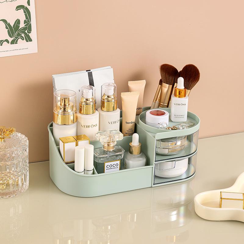 Drawer-Style Makeup Storage Box with Mirror and Skincare Organizer for Lipsticks