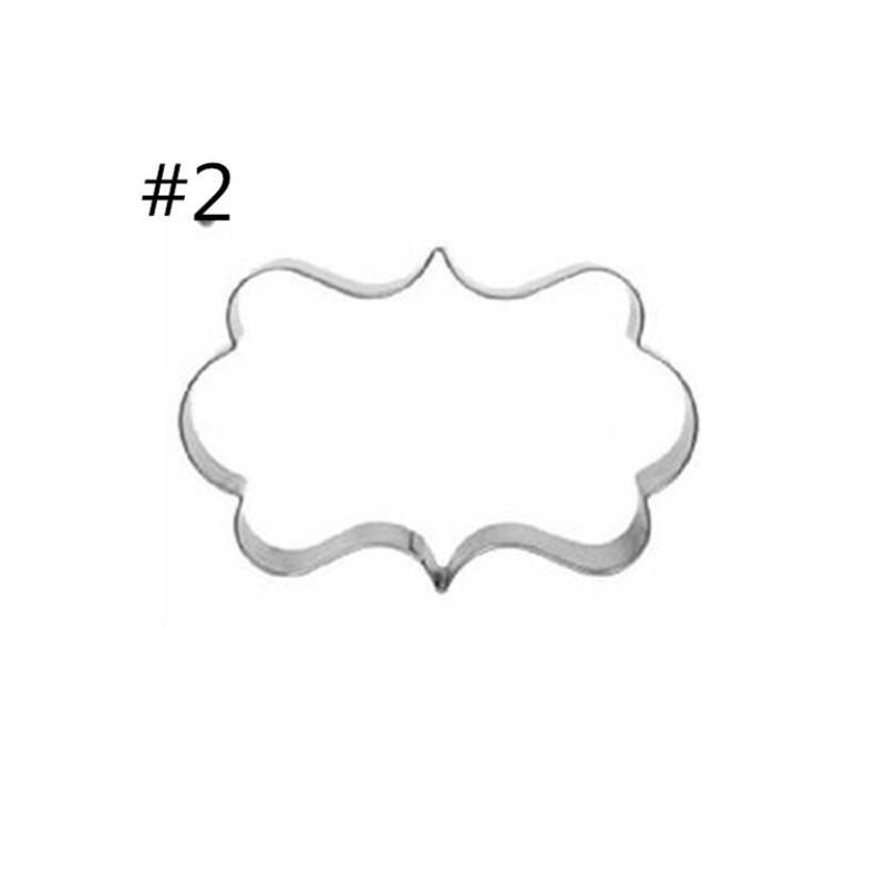 Sugar Biscuit Mold 3Pcs Plaque Cutter Cookies Frame DIY Cake Oval Square Rectangle Fancy Stainless Cookie Mold Stamp Pastry Tool