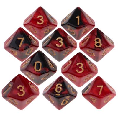 10 stücke Neue RPG D&d DND Polyedrische Würfel Set Brettspiel Set Von 8/10 Seitige Würfel D10 D8 Doppel-farben Mehrseitige Würfel Set
