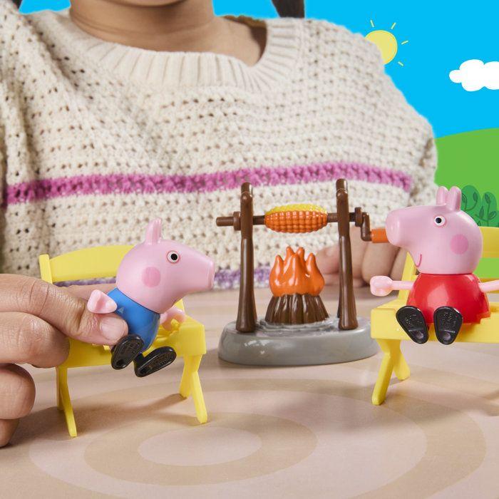 Peppa Pig La caravane des trois petits cochons, coffret de 3 figurines avec Bébé Evie, jouets préscolaires pour enfants, dès 3 ans