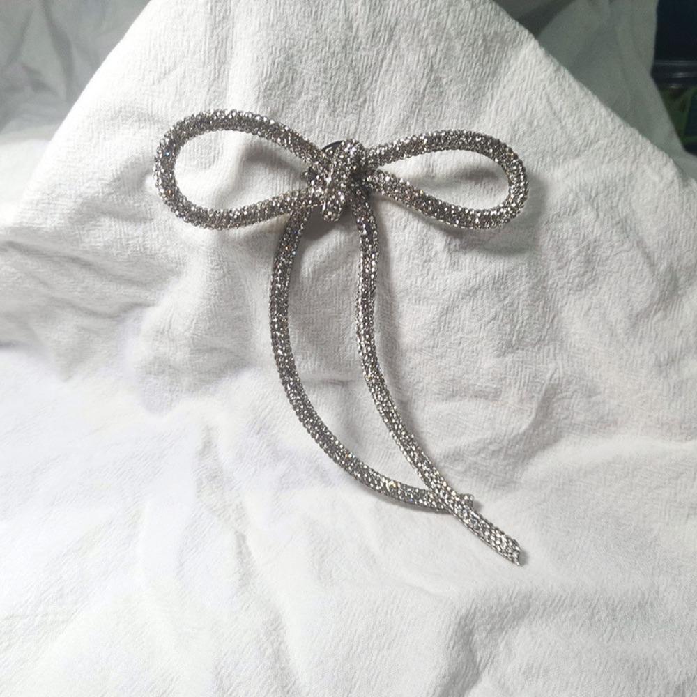 Rhinestone Bowknot Clips Crystal Accessories Fashion Brooch Pins  Girls