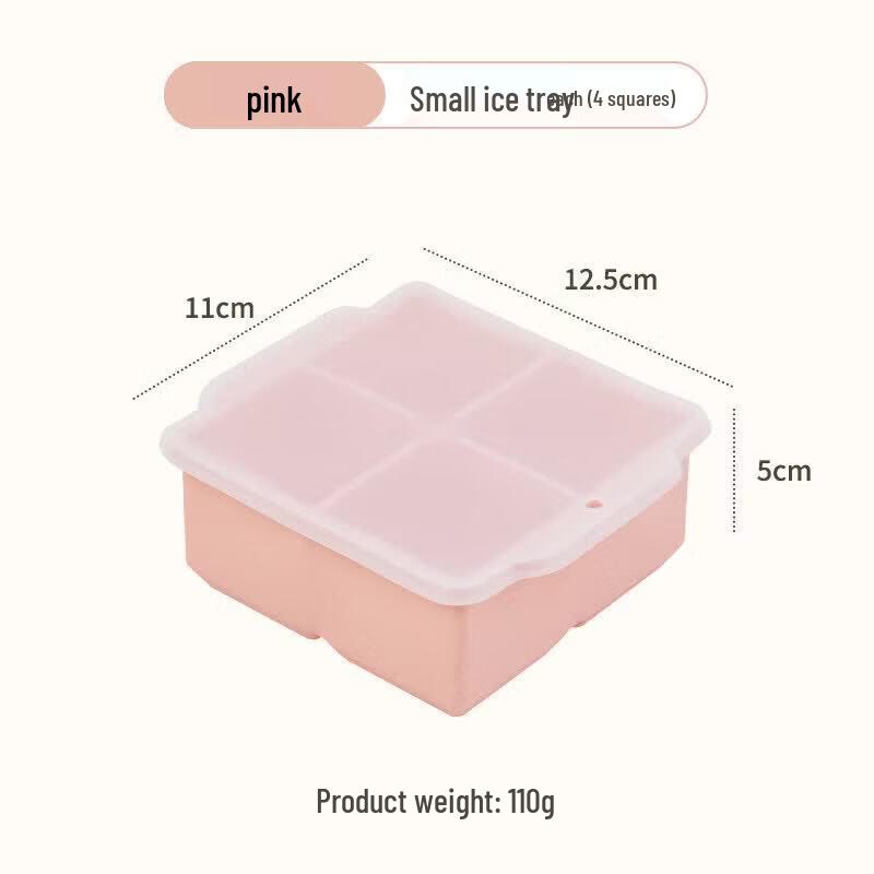 Large Food-Grade Silicone Ice Cube Tray with Lid