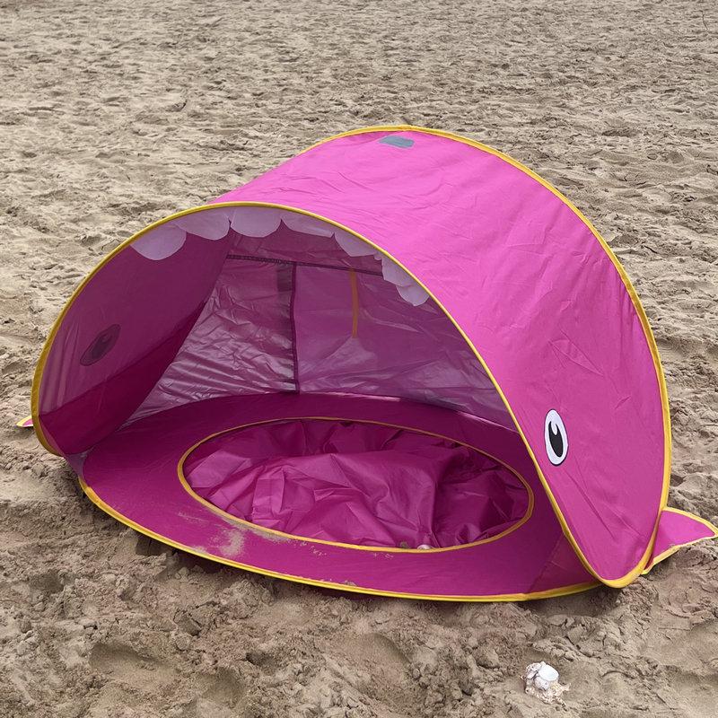 Güneşlikli Çocuk Otomatik Açılır Plaj Çadırı ve Top Havuzu - Dış Mekan Oyunları İçin