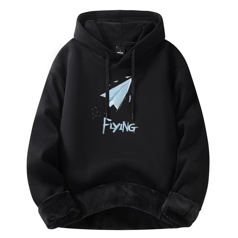 Новая хлопковая утолщенная свободная мужская куртка модная толстовка с капюшоном трендовые топы M: Recommended 80-55kg