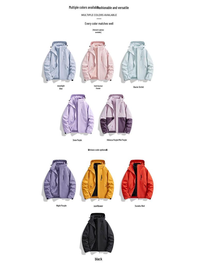 Unisex 3-in-1 Abnehmbare Winddichte Wasserdichte Outdoor Bergsteigerjacke