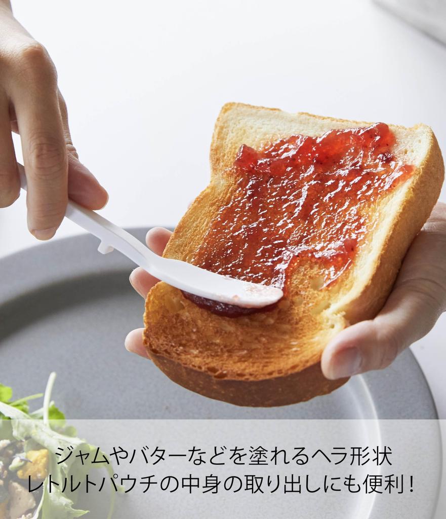 Yamazaki Silikonlöffel Turm Marmeladenspatel Hitzebeständig Weiß B2,5×T2,5×H19cm