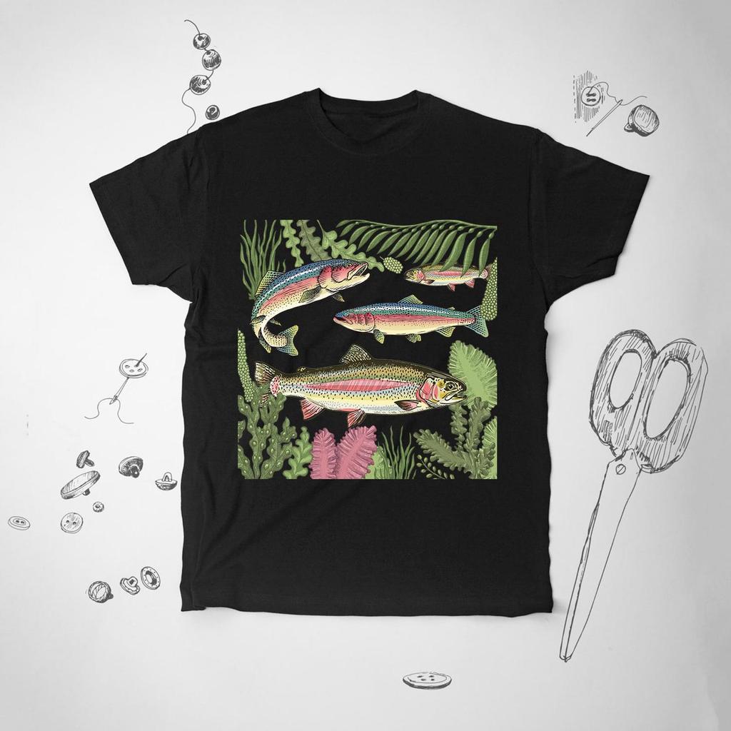 Trout shirt tshirt t shirt Trendy graphic with fish Nature Fishing design Unisex shirt for men Gift idea for fisher