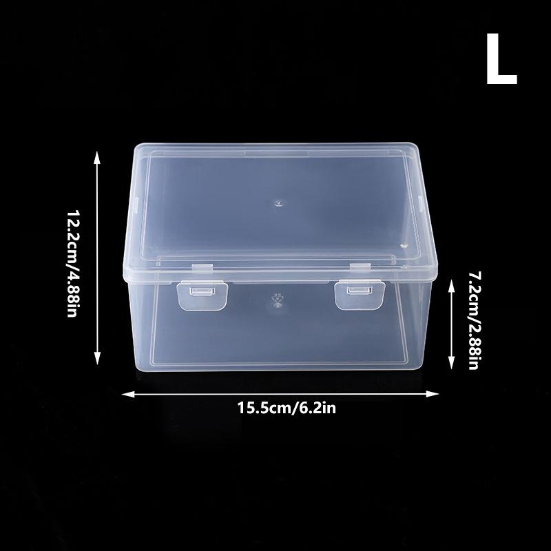 Nail Art Plastic Clear Double Buckle Storage Box Nail Rhinestone Brush Pen Buffer Grinding Files Organizer Container Case