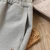 Girls' Split Micro-Flare Sweatpants: Solid Color Elastic Casual Sports Pants for Spring and Autumn