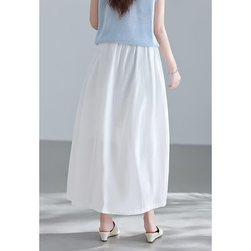 VICTORIA&VERA Drawstring A-Line Midi Skirt