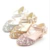 2026 Children Sandals Girl High Heels Princess Shoes For Girls Glitter Bowtie High Heel Sandals Dress Party Shoe Size 26-38