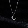 Moon Crescent Women's Clavicle Necklace - Exquisite Diamond Light Luxury, Korean and Japanese Inspired, Hot Selling Gift