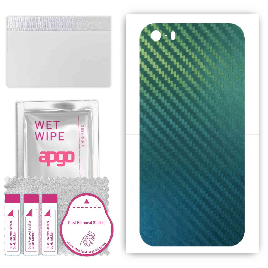apgo Protective Skin Sticker for the Back Compatible with Apple iPhone 5s, Wrap Film, Foil, Vinyl - Pattern Carbon Chameleon CAKA1