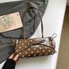 Elegante Borsa a Spalla con Fiocco in PU Finitura Lucida Borsa Rettangolare Sottile Borsa a Spalla a Pois per il Pendolarismo