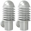 VidaXL Outdoor Wall Lights 2pcs Silver Stainless Steel, Outdoor Wall Lighting, Garden Wall Lamp, 4006249