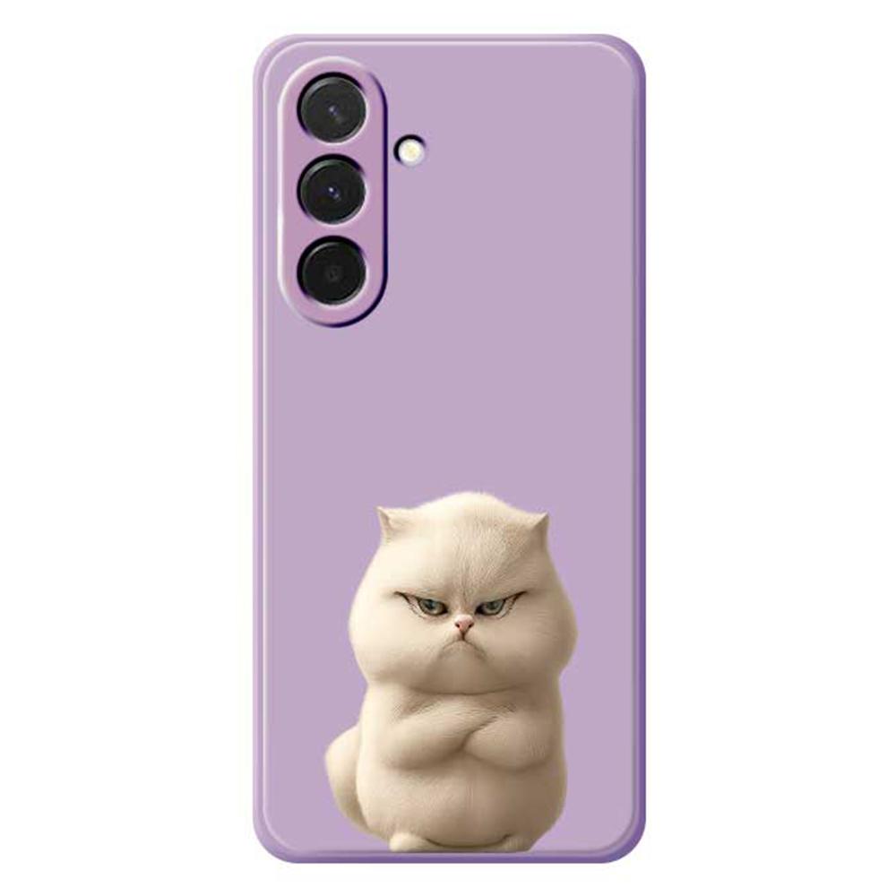 For Samsung Galaxy A36 5G Case Angry Cat Pattern Printing Straight Edge TPU Phone Back Cover