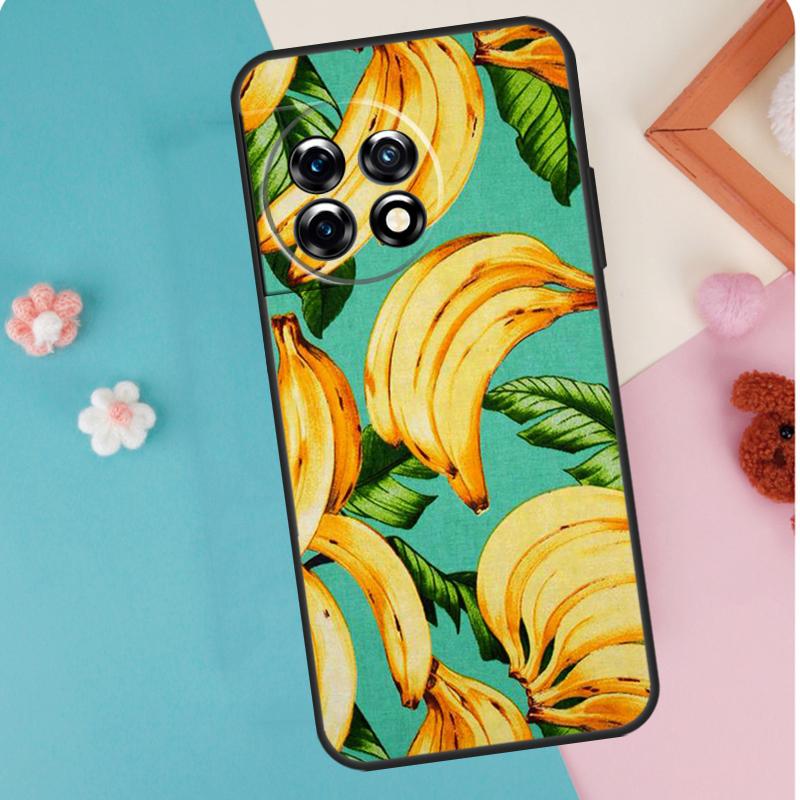 Banana Leaf Case For OnePlus 12 11 9 10 Pro 9RT 10T 10R 12R OnePlus Nord N10 N20 CE 2 3 Lite 2T Cover