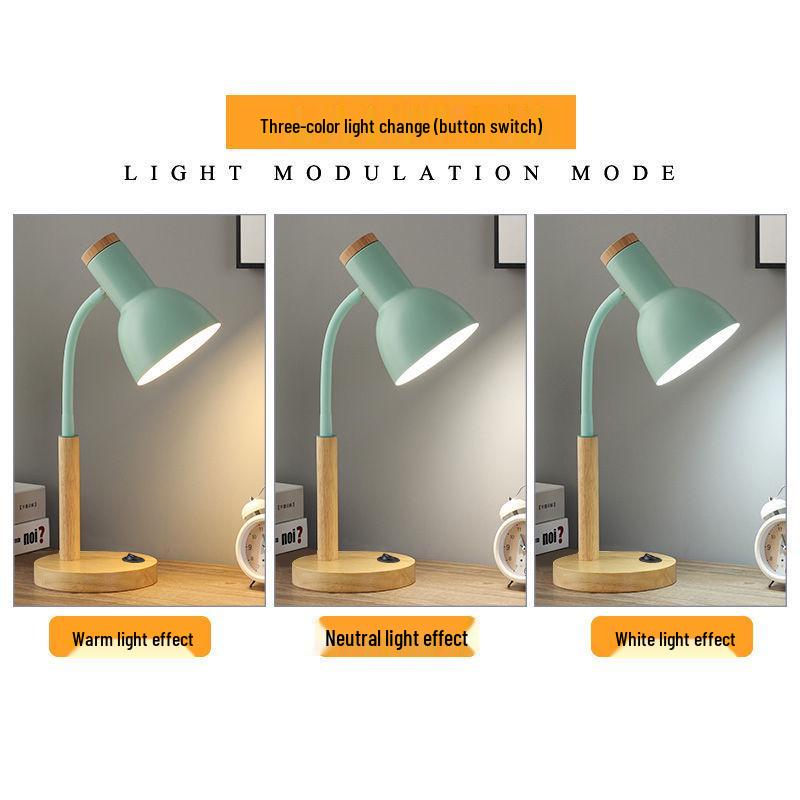 Nordic Retro Eye Protection Table Lamp - Bedside & Study Desk Lamp with Plug-in Feature