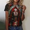 Fashion Women's T-shirt for Girls Summer Short Sleeve Sexy Girls Clothes Day of the Dead Undead Skull Pattern oversized T-shirts