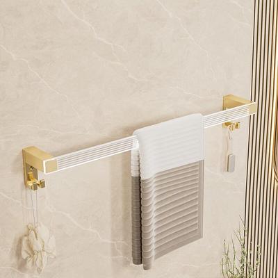 Danle Golden 60cm Wall-Mounted No-Drill Acrylic Single Towel Bar
